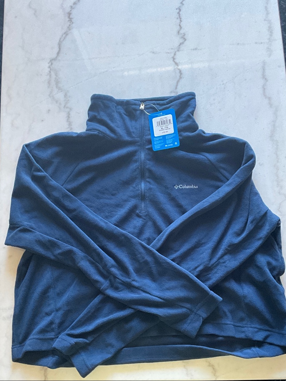 NWT Columbia Women’s Crop Dark Blue Quarter-Zip Fleece